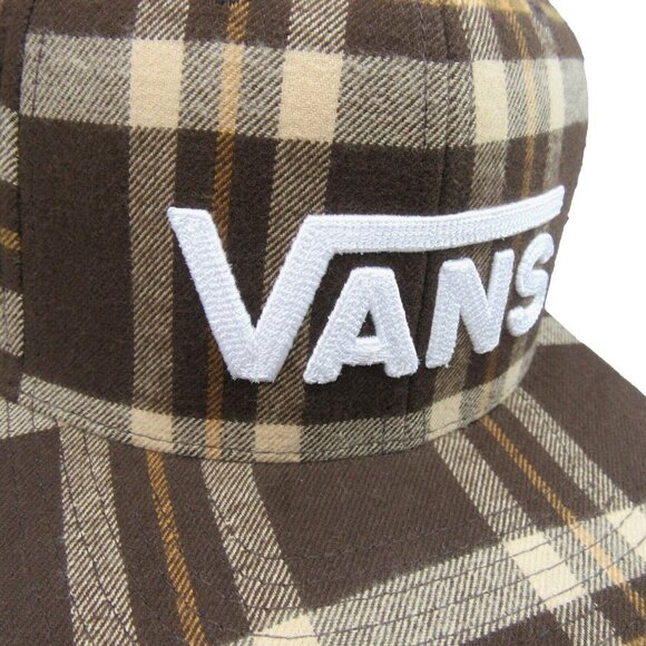 Vans Other - Vans Drop V Brown Plaid Flannel Snapback Hat Cap OS NEW